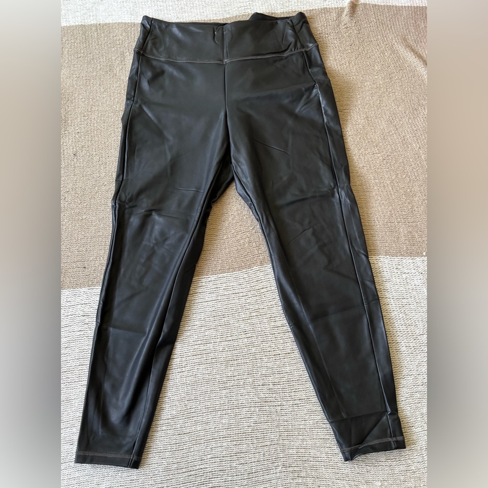Athleta Faux Leather Black Leggings